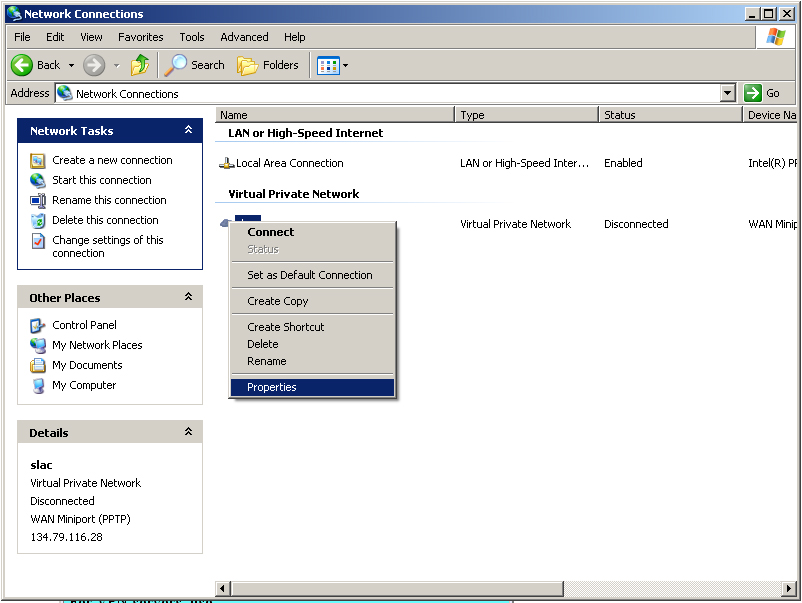Screenshot of action described in text