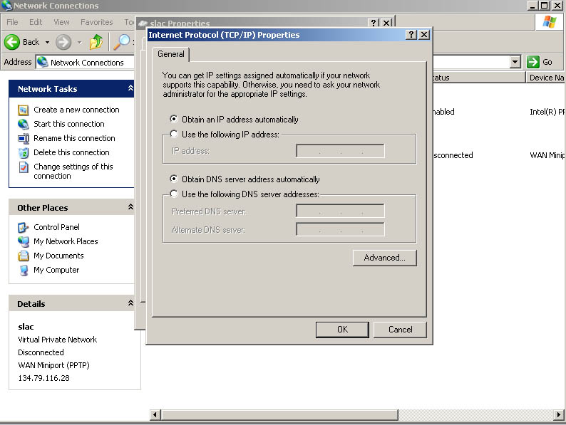 Screenshot of action described in text