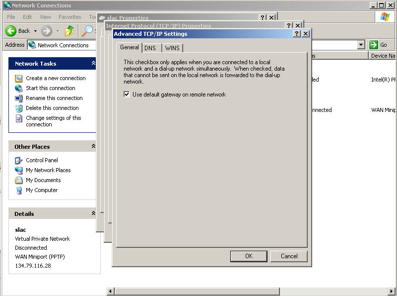 Screenshot of action described in text